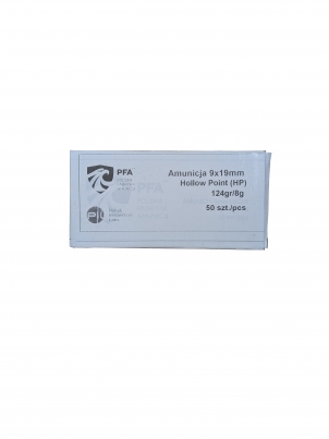 Amunicja PFA 9 x 19 Hollow Point HP 124 gr / 8 g 